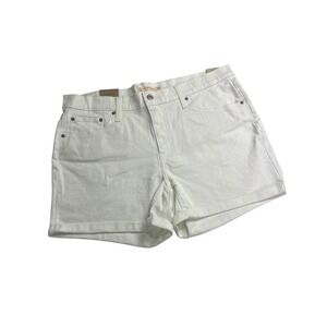 Levi's Mid-Length Shorts Womens 33 White Denim Mid Rise Slim Hip Stretch PD21